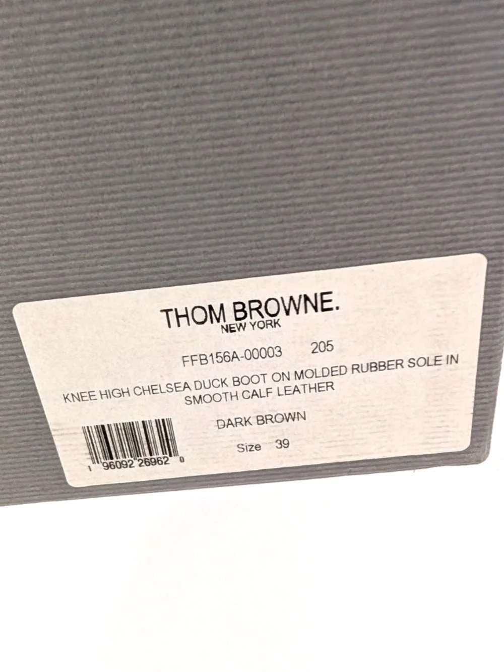 THOM BROWNE Knee High Chelsea Duck Boots Brown Leather Rubber Sole SIZE 9
